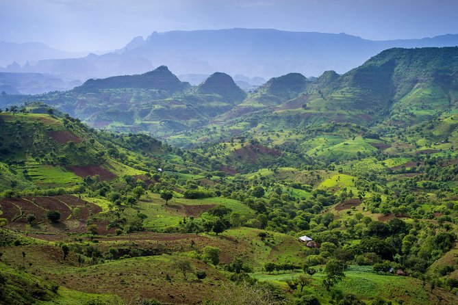 Day trek to Simien Mountain - The park drive: from Debark to the gate and onward to the trail start