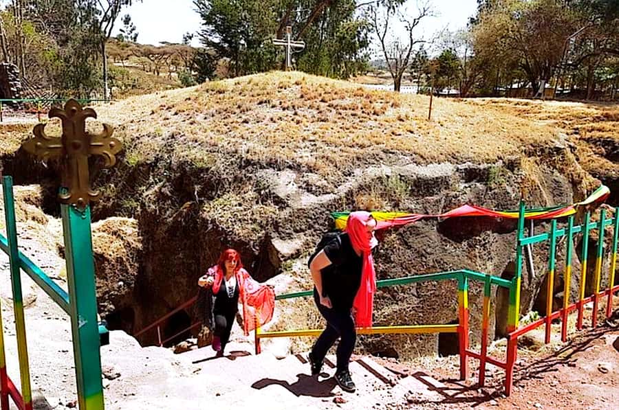 Day trip Adadi Mariam, Melka Kunture and Tiya stele - Adadi Mariam Church: A 12th- or 13th-Century Rock-Hewn Stop That’s Still Active