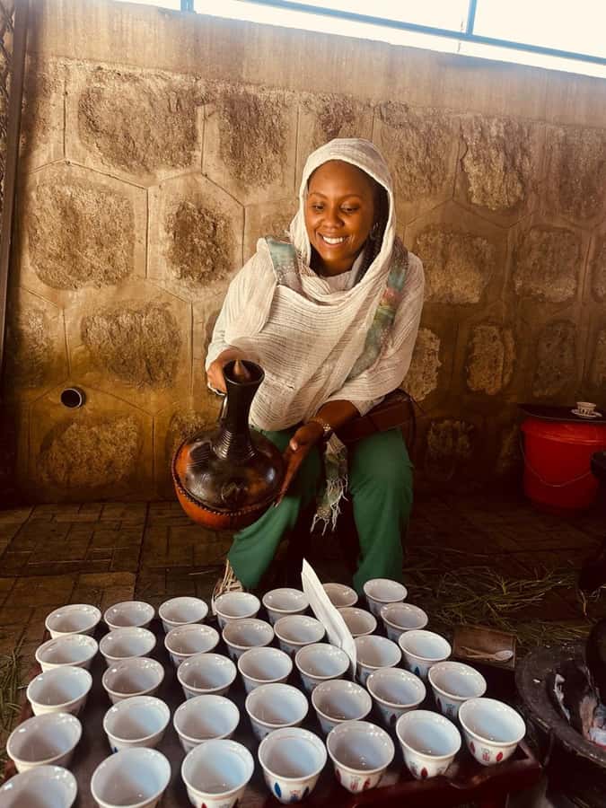 Ethiopia coffee cupping class/Ethiopian food injera making - How pickup and a tight 4 hours actually play out